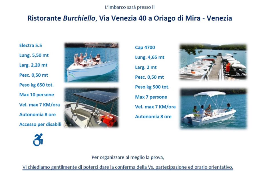 Prova Gratuita barche elettriche solari sulla Riviera del Brenta –  Michelangelo Travel